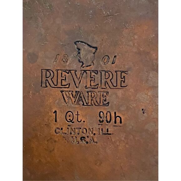 Vintage Paul Revere 1 QT Saucepan with Lid Copper Bottom Professional Cooking - Picture 4 of 4